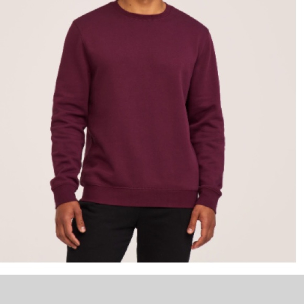 Denver Hayes Modern Fit Classic Deep Maroon Red Pullover Crew Neck Sweatshirt